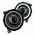 Oracle Lighting 18-C Round Black Oculus Halo Projector Bi-LED Headlights - 7 in. ORL5839-504